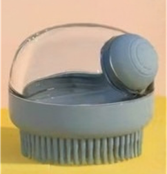 Brosse de bain & massage pour chien et chat — avec distributeur de shampoing intégré